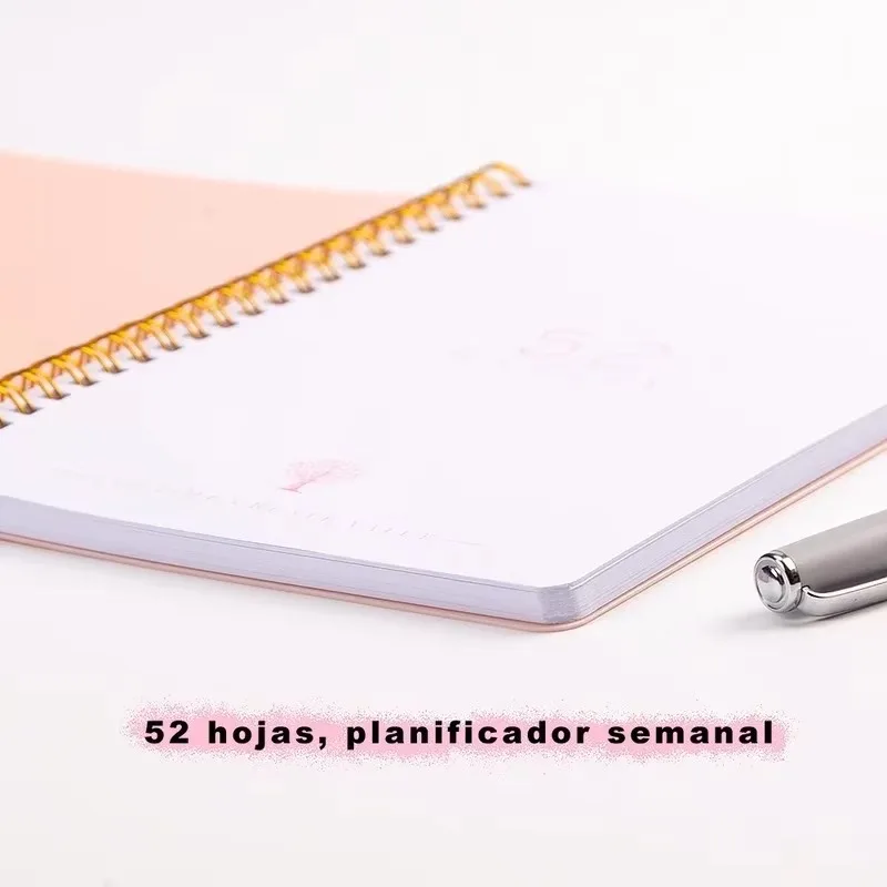 Agenda Español Rosa - 17X22 CM - Doble Anillo - Diario Semanal (Envio Gratis) - Imagen 4